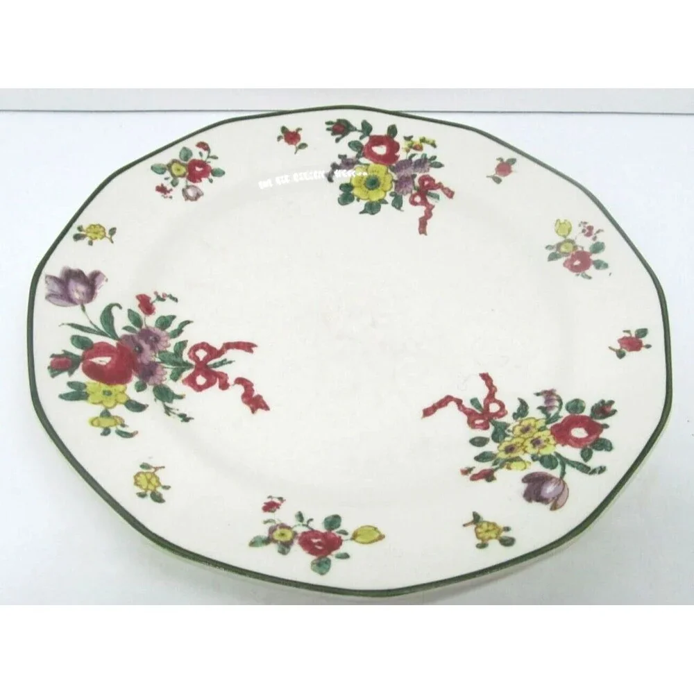 Royal Doulton Old Leeds Spray  Salad Plate  3 Luncheon Plates & 4  Bread Plates